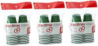 Goodtimes 2oz Mini Disposable Plastic Shot Glass Cups (3 packs of 20 cups) Perfect size for liquor shots, Jello shots, St. Patricks Day, serving condiments and kids love them too! (Green)