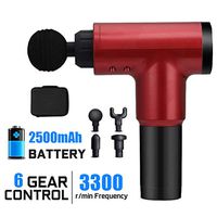 UP Eletronic Massage Gun, Cordless Handheld Deep Tissue Muscle Massage Gun 6 Adjustable Speed with 4 Heads, Professional Massage Device for Muscle Tension Relieves,Red