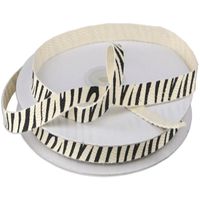 Cotton Twill with Zebra Print Ribbon (3/8" x 25 Yards)