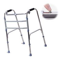 Lightweight Folding Walking Frame, Adjustable Height Safety Frame, Folding, Non-Slip, Thick Stainless Steel for Elderly and Disabled(2.5kg)