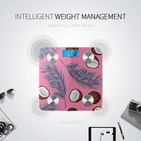Bluetooth Weighing Scale Cartoon Summer Seaside Tree Beach Weight Scale Bluetooth Body Fat Composition Monitor Analyzer with Smartphone App for Body Management-396 Lbs