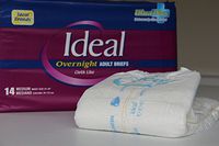 Ideal - Adult Overnight Disposable Brief (Medium, Unisex, 56-Count) Heavy Absorbency Men & Women Breathable Diaper Clothlike Feel with Wetness Indicator - B-8204