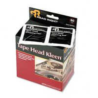 Tape Head Kleen Pad, Individually Sealed Pads, 80/box