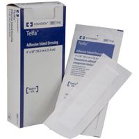Covidien 7550 Telfa Adhesive Island Dressing, 4" x 4" Size (Pack of 25)