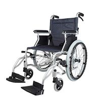Portable Adult Wheelchair, Hand Brakes Adjustable Brake Speed and Seat Belt Folding Transport Chair, Back Storage Bag 18 Inches Seat,100 kg Load