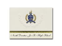 Signature Announcements North Decatur Jr-Sr High School (Greensburg, IN) Graduation Announcements, Presidential Elite Pack 25 with Gold & Blue Metallic Foil seal