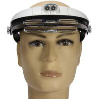 LED Binohead Magnifier with 5 Lens Set Hands Free 2 LED Two-Way Headband Magnifier