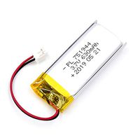 AKZYTUE 3.7V 630mAh 751944 Lipo Battery Rechargeable Lithium Polymer ion Battery Pack with JST Connector