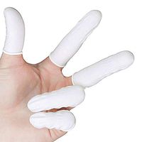 TOMYEUS Disposable Gloves Natural Latex Finger Cots Anti Static Medical Fingercot, White, 200pcs/bag