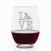 Love Beagle Engraved Stemless 21 oz Wine Glass - 4pcs
