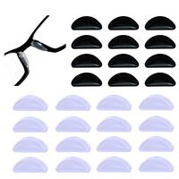 14 Pairs Nose Pads for Glasses Sunglasses Spectacles - Anti-Slip Self-Adhesive Soft Stick On 2.5mm (8 pairs Transparent + 6 pairs Black)