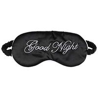 Healifty eyeshade mask Silk Sleep Eye Mask Embroidery Eyeshade Large Blindfold Night Blinder for Men Women and Kids (Black and White Inserted Line)