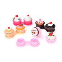 Cute Cartoon Ice Cream Cake Travel Glasses Contact Lenses Colors Box Contact lens Case for Eyes Care Kit Holder Container Gift