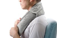 Long Strip Heated Water Bag / Hot Water Bottle with Velvet Outer Cover for Head Shoulder Waist Stomach Back Pain Relief, Warm Therapy Treatment for Menstrual Cramps (Gray)