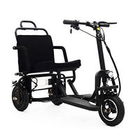 LiRongPing Motorized Wheelchair Folding Electric Tricycle 3 Wheel Scooter Electric Scooter 48v 350w with Seat for Disabled/Elderly Ride Comfort (Color : Black)