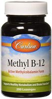 Carlson - Methyl B-12, Active Methylcobalamin Form, Supports Healthy Metabolism & Brain Function, 200 Lozenges