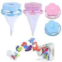 Washing Machine Filter 4pcs Floating Lint Traps Mesh Bag Net Pouch Reusable Laundry Ball Pool Mesh Cleaning Dust Lint Washer Sock Filter Cleaning Litter Tray Filter Ball Wool Threads Hair Removal (4)