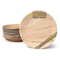 Naturally Chic Compostable Biodegradable Disposable Plates - Palm Leaf 10” Round, Deep Small Dinnerware Set - Eco Friendly Alternative - Party, Wedding, Event Plates (25 Pack)