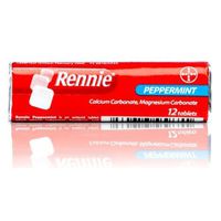 Rennie Indigestion & Heartburn Relief Tablets Peppermint - 12 Tablets