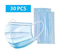 30pcs Disposable 3-Ply with Earloops Protective Facial Masks Filter for Pollen,Blue,Anti-dust face Shield Filter
