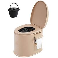 XIHAA Mobile Toilet Anti-Skid Pregnant Women Toilet Elderly Portable Patient Adult Commode,Elderly Pregnant Women Mobile Adult Household Portable Commode,KhakiA