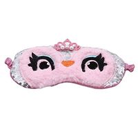GUAngqi Sleep Eye Mask for Sleeping Lightweight Soft Sleep Mask Cartoon Crown Owl Sleeping Aid Blindfold Cover Eye Mask,Pink