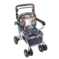 Rolling Walkers Trolley Old Man Shopping Cart Walker Can Take A Folding Wheelchair Household Grocery Shopping Cart Four-Wheeled Vehicle Can Bear 100 Kg (Color : Blue, Size : 446085-95cm)