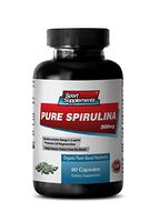 Chlorella Spirulina Powder Raw Organic - Pure Spirulina 500mg - Increase Muscle Strength and Endurance with Natural Spirulina Supplement (1 Bottle 60 Capsules)