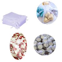 MAMaiuh 100PCS Organza Gift Bags Jewelry Pouches with Round Drawstring for Wedding Party Festival Gift Candy Bags,7x9cm (White)