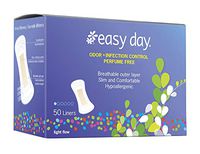 EasyDay Pantiliners for Women, Unscented, Hypoallergenic, Odour & Infection Control, Ultra Thin, Individually Wrapped, 50 Count Pack