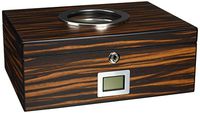 Visol Porthole Ebony Finish Cigar Humidor, 75 Cigars