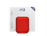 i12 TWS Bluetooth 5.0 Earphone Smart Touch Wireless Headphones with Siri and Pop Up Window (Red)