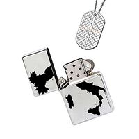 New Vibe Silver Flip Top Lighter - Italy