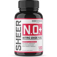 Sheer N.O. + Nitric Oxide Supplement - Premium Muscle Building Nitric Oxide Booster with L Arginine and L Citrulline - Pre Workout Supplement Supports Vascularity & Energy - Sheer Strength - 120ct