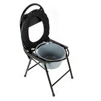 Steel Folding Bedside Commode Seat Toilet Chair Heavy Duty Bariatric Portable for Adults Foldable Over Comes Bucket Splash Guard