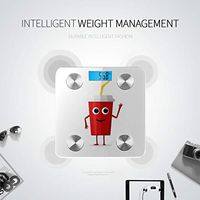 Cute Cartoon Cup of Tea Drink Human Scale Weight Smart Weight Scale Scale Body Fat Tracks 8 Key Compositions Analyzer Sync with Fitness Apps 400 Lbs