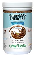 Maxi Health Naturemax Energize - Whey Protein Powder & Meal Replacement & multivitamin - 25g Pure Proteinper Serving – Natural Chocolate – Kosher