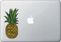 Yadda-Yadda Design Co. Patterned Pineapple - Vinyl MacBook Laptop Decal Sticker 2015 (Size & Color Choices) (Medium, 3.25" w x 6.5" h, Brown/Green)
