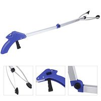 Household Garbage Picker Folding Trash Grabber for Garden Leaves Waste Pick Up (Blue)