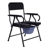 LIYFF-Bedside Commodes Elderly Commode Chair - Folding Medical Narrow Bariatric Toilet Seat for Adults, Disabled, Pregnant Women Portable Bathroom Shower Chair Lightweight Toilet Chair Stool