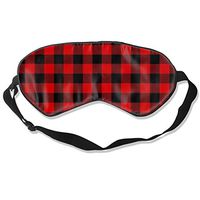 Red Black Buffalo Check Plaid Pattern Sleeping Eye Mask Blindfold Relax Sleep Travel Light Blocking Eye