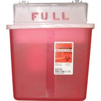Sharps Containers, Polypropylene, 5 qt, 4 3/4 x 10 3/4 x 11 1/2, Red