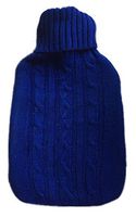 Warm Tradition Blue Cable Knit Hot Water Bottle Cover- Cover ONLY