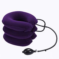 WAOBE Inflatable Cervical Neck Traction Device Three Tubes Inflated Improve Spine Alignment Reduce Neck Pain Cervical Collar Adjustable, Purple