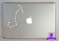 Overly Attached Decals Scorpio Constellation Vinyl Decal Sized to Fit A 11" Laptop - White