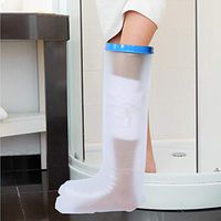Half Leg Cast Cover for Shower - Spexc Seal Tight Waterproof Adult Cast Wound Cover Protector Keeps Casts Bandage Dry Reusable Cast Bag Sleeve Bandage Protectors Used for Surgery/Wound/Burns of Leg