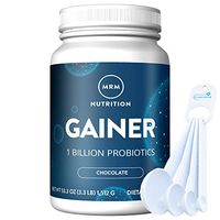 MRM Gainer Protein Powder with Probiotics, Chocolate 53.3 oz Bundle with a Lumintrail Measuring Spoon Set