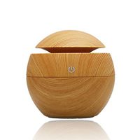 ibdone Wooden Aroma Diffuser Humidifier, Essential Oil Diffuser Air Purifier Portable Grain 130ml Touch Sensitive 6 Color LED Lights Changing for Home, Office, Baby Room, Bedroom(Light Wood)