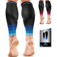 aZengear Calf Braces - Calf Sleeves for Women Men - Calf Support - Compression Calf Guards - Shin Splints Sleeves - Leg Sleeves (Pair) - Blue, L/XL