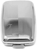 Silver Four Square Rectangular Curved Edges Pocket Purse Portable Travel Pill Box & Medicine Organizer (2 Compartments)